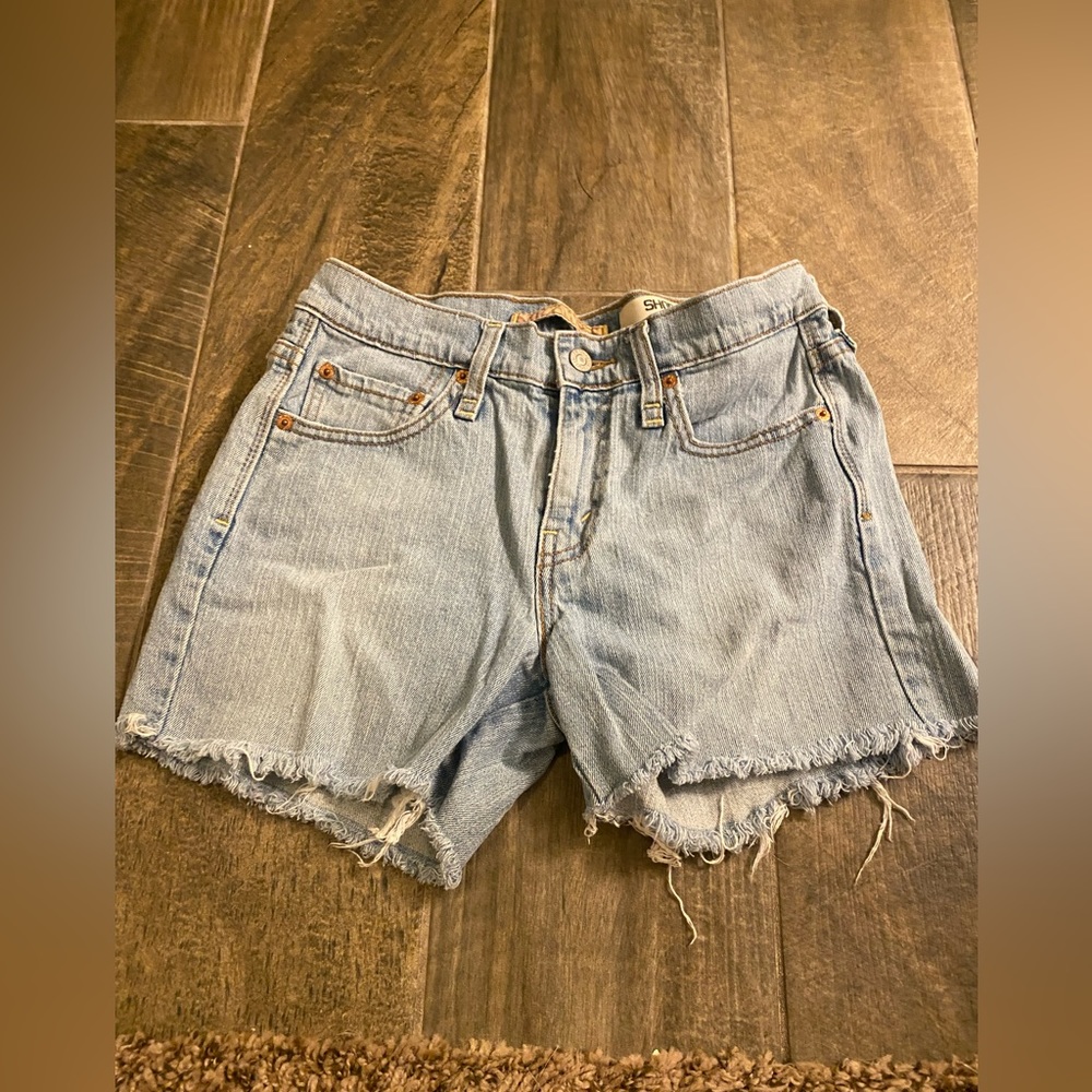 High waisted denim shorts